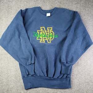 Vintage Champion Reverse Weave Warmup Notre Dame Crewneck Sweatshirt X-Large